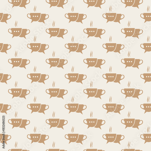 Coffee talk seamless pattern isolated on color background