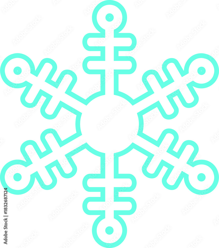 Obraz premium Neon Snowflake Decoration