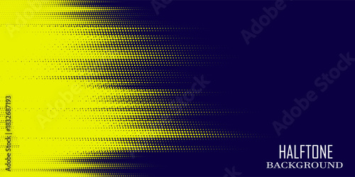 Yellow halftone on blue background. Vector dotted sparkles or halftone shine pattern texture Pop Art Style Background. modern vector background eps 10