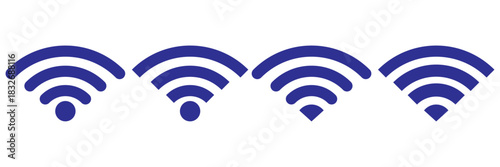 Wi-Fi Icon set symbol. Collection of stock vector images depicting symbols and icons related to wireless Wi-Fi connectivity. Wireless and wifi icon or wi-fi icon sign for remote internet access