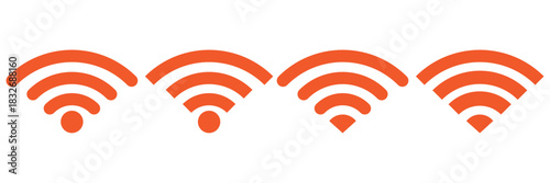 Wi-Fi Icon set symbol. Collection of stock vector images depicting symbols and icons related to wireless Wi-Fi connectivity. Wireless and wifi icon or wi-fi icon sign for remote internet access