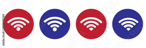 Wi-Fi Icon set symbol. Collection of stock vector images depicting symbols and icons related to wireless Wi-Fi connectivity. Wireless and wifi icon or wi-fi icon sign for remote internet access