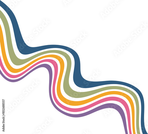Retro Wavy Rainbow Decoration