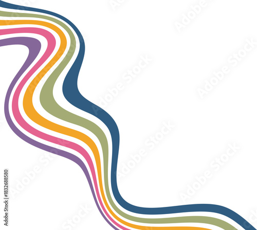 Retro Wavy Rainbow Decoration