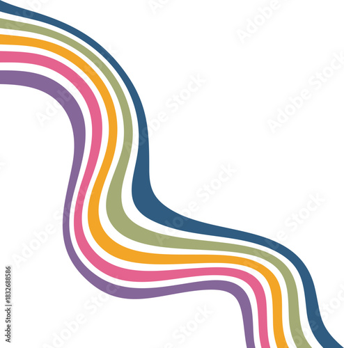 Retro Wavy Rainbow Decoration