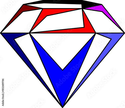 Simple blue orange and purple diamond logo isolated on transparent background.