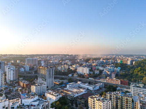 Wallpaper Mural Aerial View Cityscape of Chattogram or Chittagong City,  Bangladesh. Corporate Office, Building, Residential Buildings, Skyscraper Shot of Chittagong City During Day time Torontodigital.ca