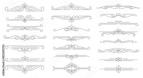 Elegant vintage flourishes and decorative swirls a collection of ornate design elements