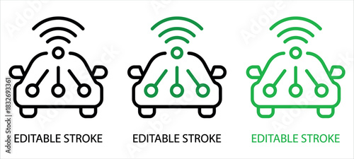 Futuristic autonomous car design, showcasing connectivity and intelligent transportation, perfect for tech innovation and modern automotive concepts.