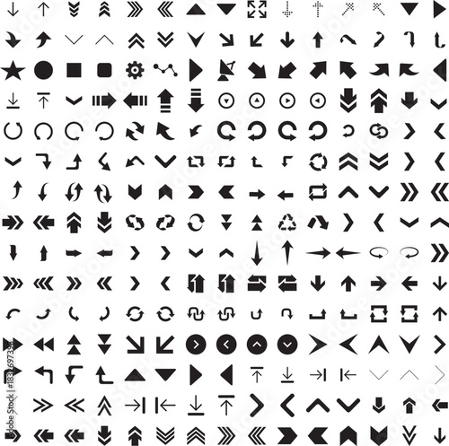 Diverse Set of Arrow Icons and Symbols direction pointer