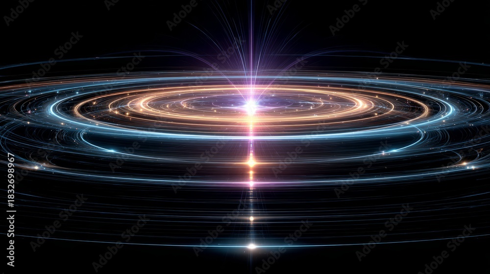 Fototapeta premium Radiant Cosmic Energy Rings in Deep Space