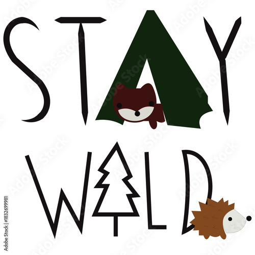 little animals stay wild t shirt print 