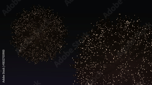 Bild auf Leinwand Gold Sparkle Particles Firework Burst Transparent Background New Year Celebratio