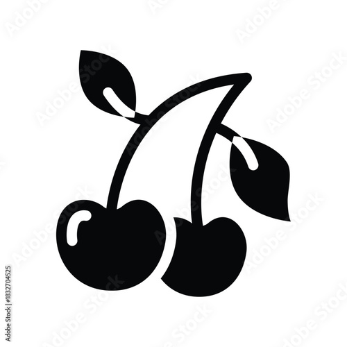 cherries glyph icon illustration vector graphic.eps