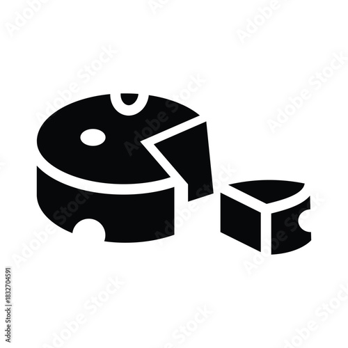 cheese glyph icon illustration vector graphic.eps