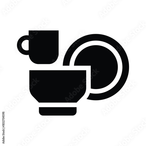 dishes glyph icon illustration vector graphic.eps