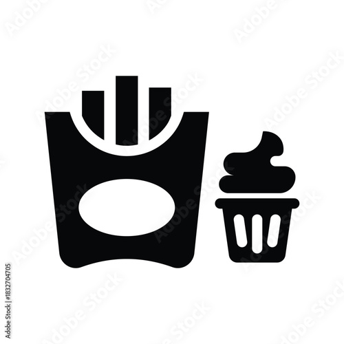  french fries glyph icon illustration vector graphic.eps
