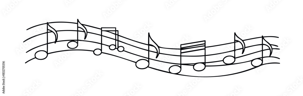 Fototapeta premium Sheet music with musical notes and staff lines, perfect for compositions, melody creation, and educational materials related to music.