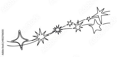 Whimsical sparkling star constellation graphic for celestial or magical themes, perfect for invitations, web graphics, or decorative accents