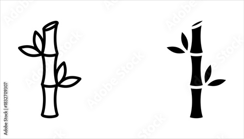 bamboo icon set. Linear style sign for mobile concept and web design. bamboo symbol illustration on white background