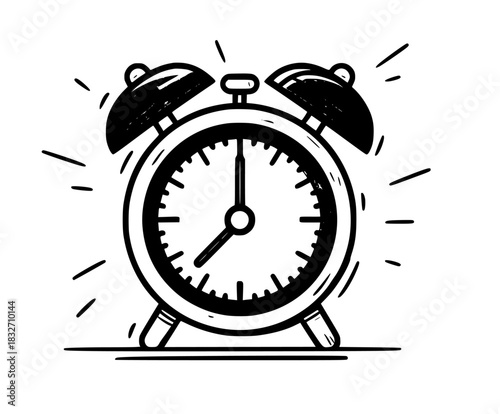 Midnight Alarm: Time Traveler's Call Action | Clean, isolated vector art for creative projects.