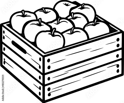 bounty fresh apples, ready harvest | Clean, isolated vector art for creative projects.