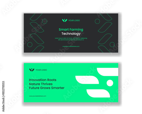 Horizontal Banner Showcasing Advanced Smart Farming Technology Art
