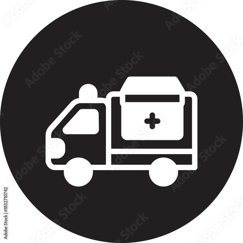 delivery truck glyph icon