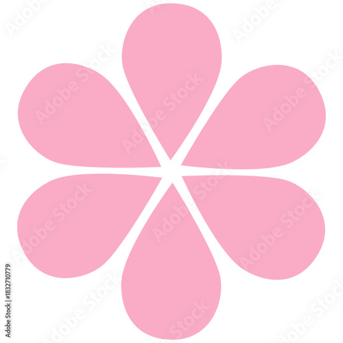 Pink Simple Abstract Flower