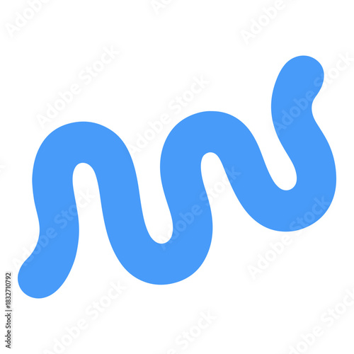 Blue Squiggly Line Abstract