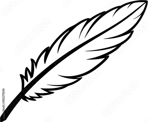 Elegant Quill: Timeless Writing Instrument | Clean, isolated vector art for creative projects.