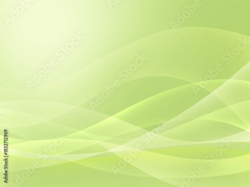 透き通ったグリーンの抽象的なウェーブ背景