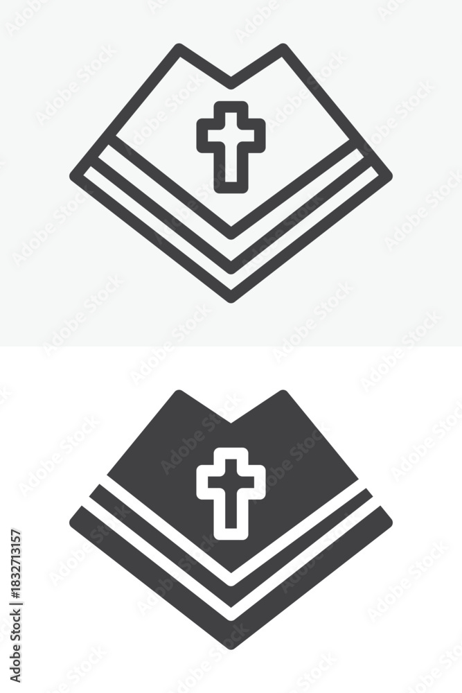 Obraz premium Priest mantle vector icon in line and solid different style