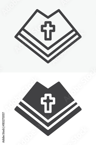 Priest mantle vector icon in line and solid different style