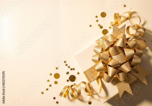 Glossy White Gift Box With New Year Copy Space
