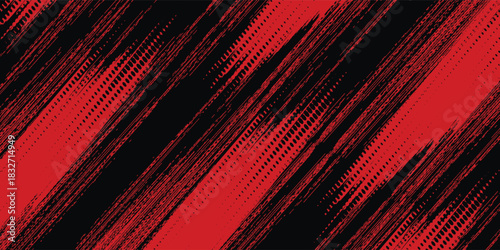 Abstract red halftone dots pattern blue color gradient grunge texture background. Modern dot pop art comic style, modern design