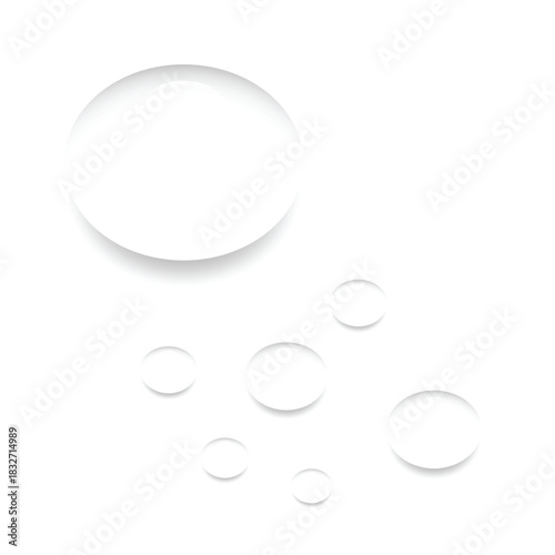 Realistic water droplets on a transparent background