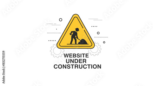 Essential notification graphic for online platforms undergoing temporary development or service maintenance