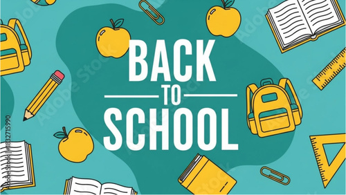 Vibrant school supplies background for educational and learning concepts