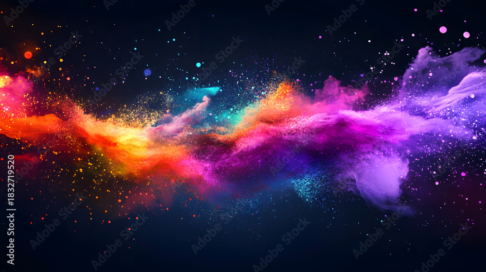Naklejka premium Experience a stunning cosmic burst of vivid colors, perfect for creative projects, futuristic designs, and inspiring abstract backgrounds that captivate audiences