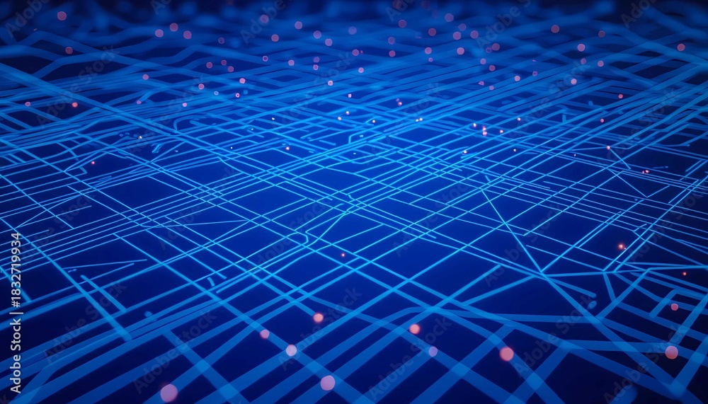 Obraz premium Futuristic blue abstract technology background with gradient lines, data patterns, connection