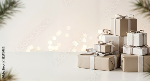 Minimal Holiday Gifts with Clean Copy Space
