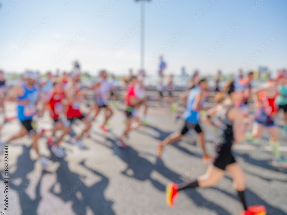 Obraz premium marathon runners in the city