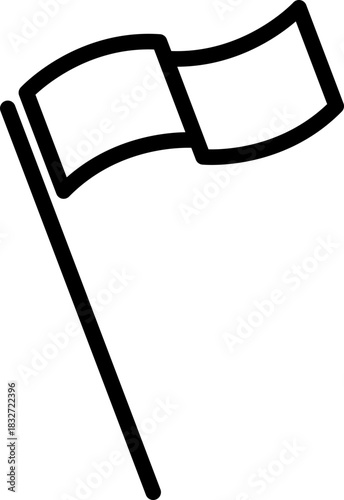Waving Standard Flag Line Vector Icon
