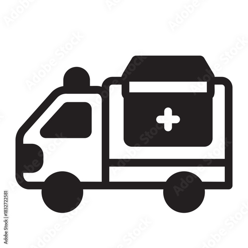 delivery truck glyph icon