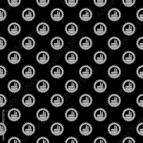 Factory industry seamless pattern isolated on black background
