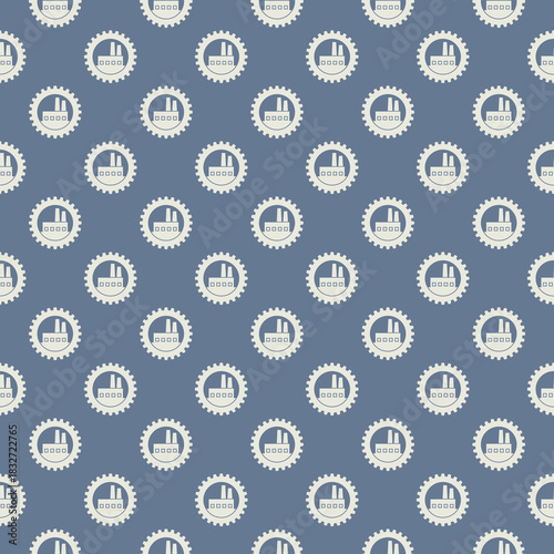Factory industry seamless pattern isolated on color background