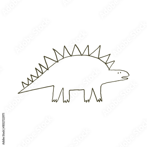 Cute cartoon hand drawn Dinosaurs. Sketch, doodle style. Vector illustration for kids.