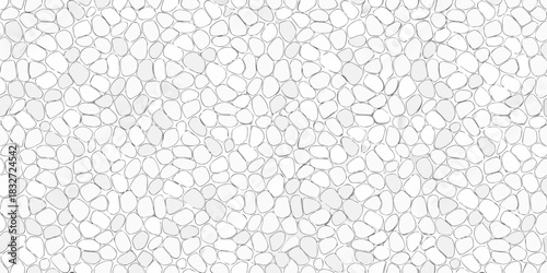 Seamless white pebble stone texture pattern for background or surface design