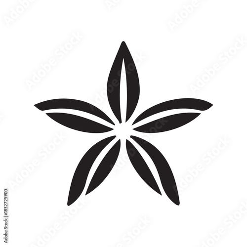 minimalist starfish logo with white background